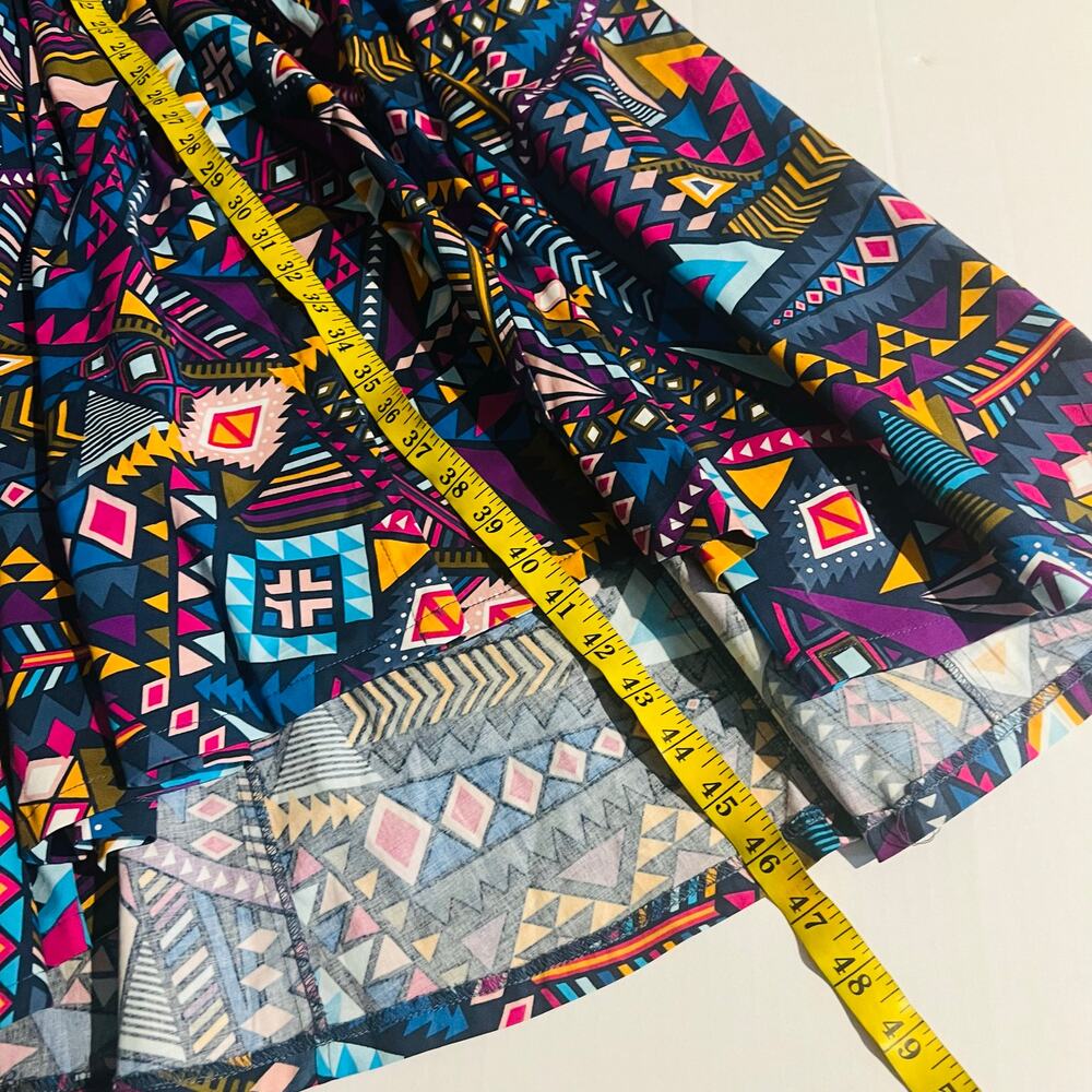 Ashro Neesha High Low Abstract Print Long Sleeve Tie Front Dress Size M Medium - Picture 6 of 7